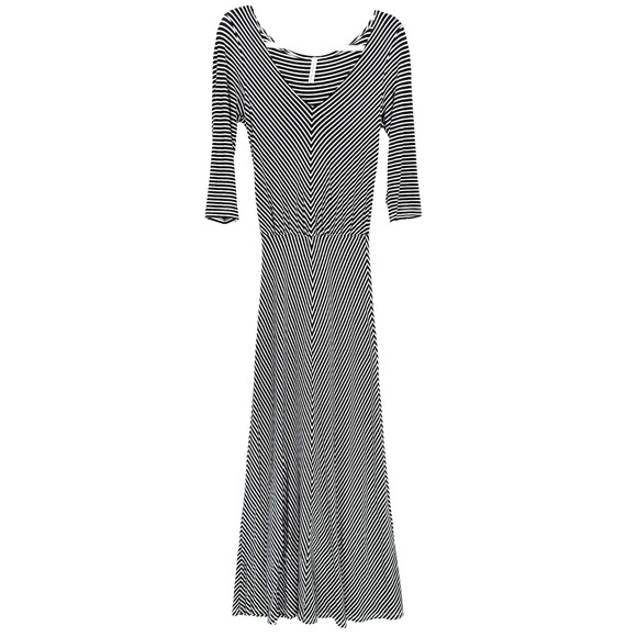 La Foi Private Collection Dresses & Skirts - Black Chevron Striped Maximalist‎ Casual V Neck Parisian Maxi Dress Small